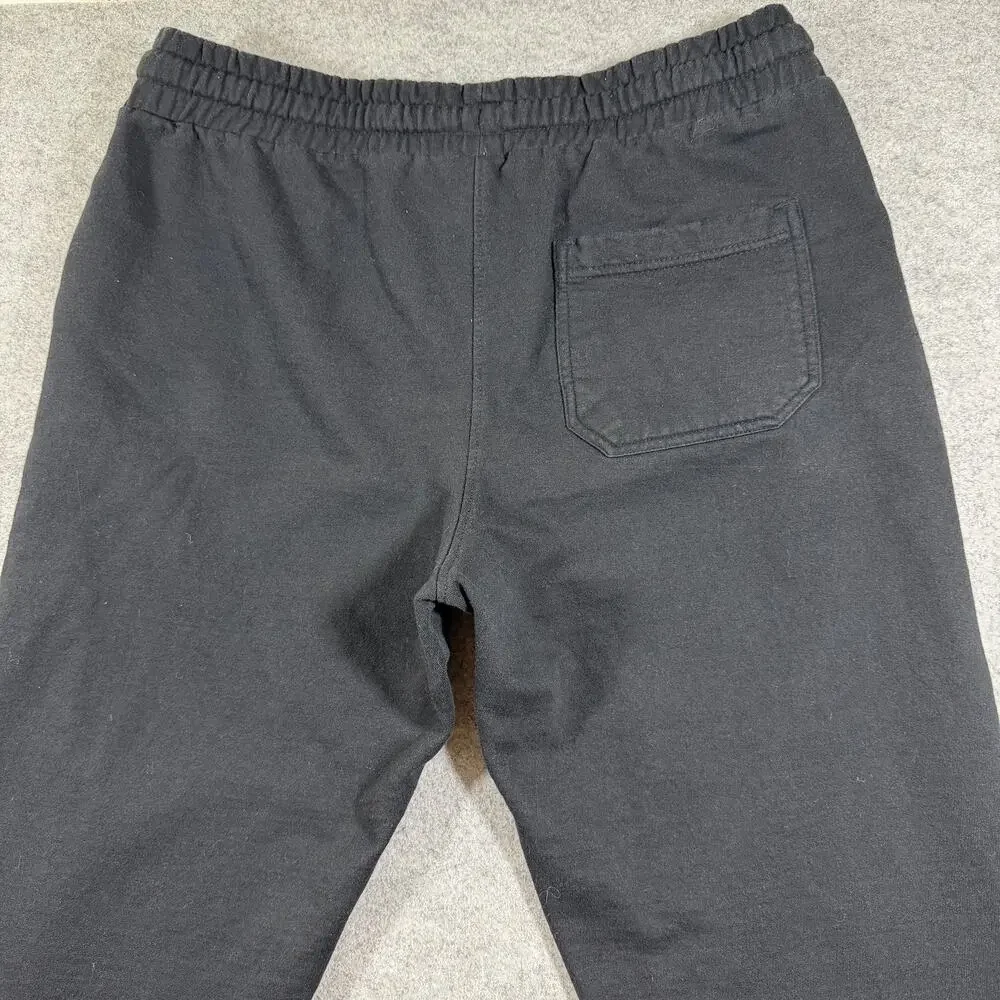 Quiksilver Joggers Mens M Black Drawstring Lounge Pants Streetwear Casual